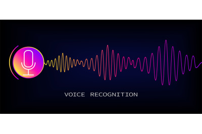 Voice recognition digital audio concept. Speech and sound technologies