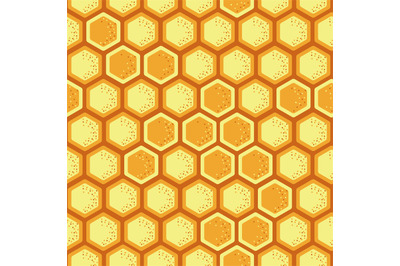 Honeycomb seamless pattern. Bee hive mosaic, yellow decorative abstrac