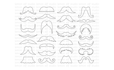 Gentleman's Mustaches-Digital Stamp (LES.DS36)
