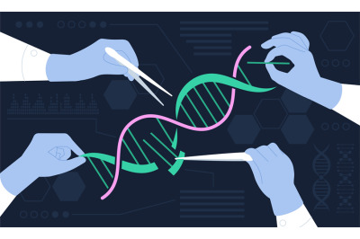 Genetic engineering concept, baby genetics edit. Human dna crispr edit