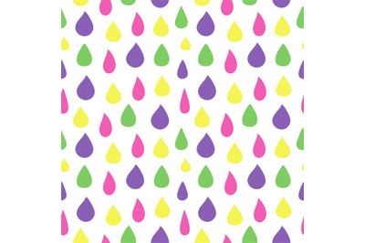 Abstract vibrant raindrops, decorative simple seamless pattern. Modern