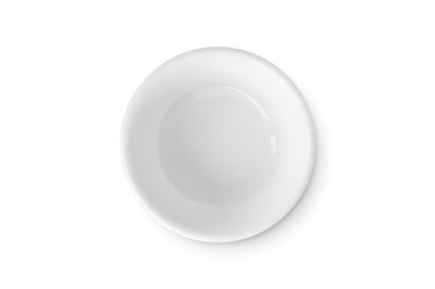 White bowl top view isolated realistic object. Plate clean, empty porc