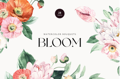 Bloom Watercolor Bouquets