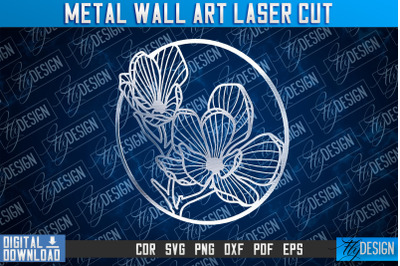 Metal Wall Art Laser Cut | Metal Flowers Laser Cut Design | CNC File