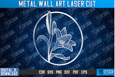 Metal Wall Art Laser Cut | Metal Flowers Laser Cut Design | CNC File