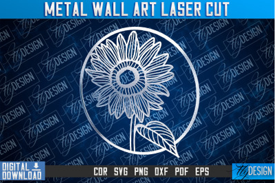 Metal Wall Art Laser Cut | Metal Flowers Laser Cut Design | CNC File