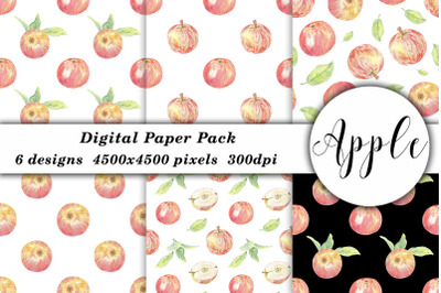 Watercolor Apple Leave Pattern Seamless. Print for wallpaper, textile