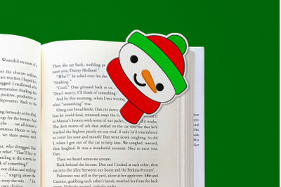 ITh Snowman Face Corner Bookmark | Applique Embroidery