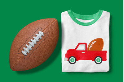 Vintage Truck with Football | Applique Embroidery