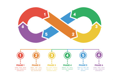 Infinity continuous business infographic. Time management and working