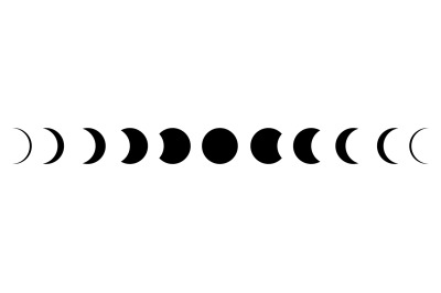 Moon phases isolated poster. Waning and half moons&2C; crescent shape. Lu