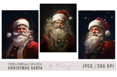 Christmas Santa Claus illustrations for posters- 3Jpeg