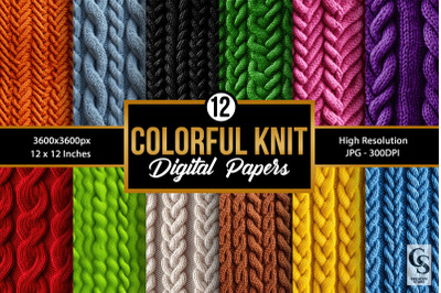 Colorful Knitted Seamless Pattern Backgrounds
