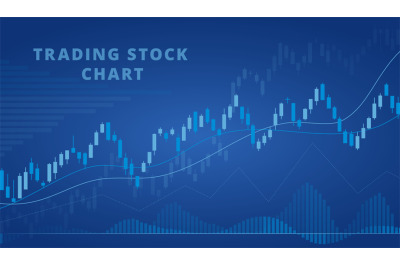 Candlestick chart, trading graphic online. Financial concept with fore