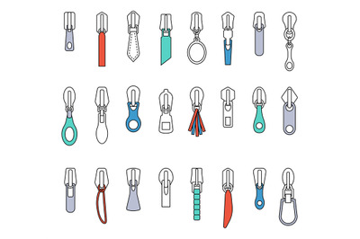 Flat isolated zipper pullers. Various puller for zippers, tailor equip