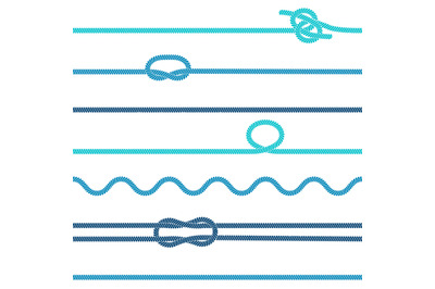 Nautical ropes seamless pattern. Marine knots and rope, ocean sea ship