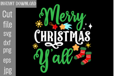 Merry Christmas Y&#039;all SVG cut file,Christmas png Bundle, pink Christma