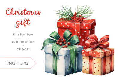 Christmas gift box PNG clipart