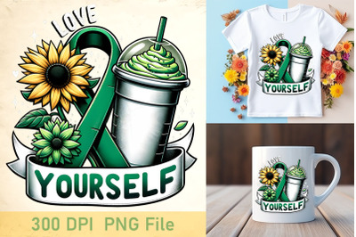 Love Yourself Sunflower PNG