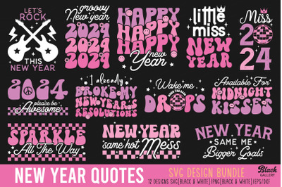 Pink New Year SVG Bundle