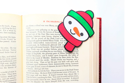 Snowman Face Papercut Corner Bookmark | SVG | PNG | DXF | EPS