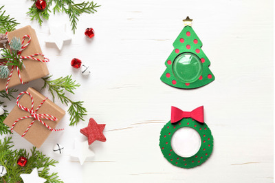 Christmas Tree and Wreath Candy Dome Holders | SVG | PNG | DXF | EPS