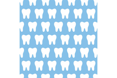 Tooth silhouette seamless pattern. Stomatology teeth fabric print for