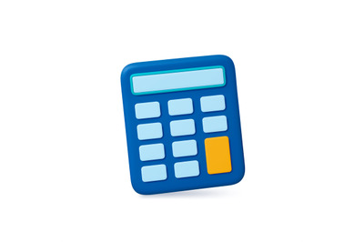 Calculator 3d icons. Financial, banking sign, isolated school tech ele