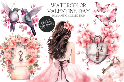 Watercolor Valentine Day PNG