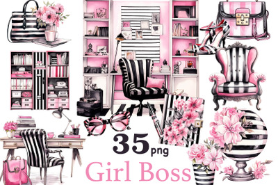 Girl Boss Clipart | Business Girl Clipart Set