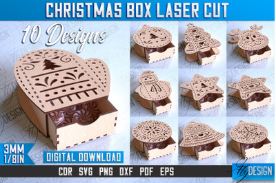 Christmas Box Laser Cut | Christmas Design | CNC Files