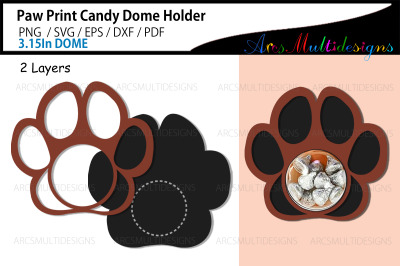Paw print candy dome holder