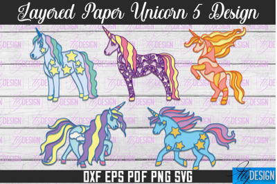 Layered Paper Unicorn | Unicorn Paper Cut | SVG File