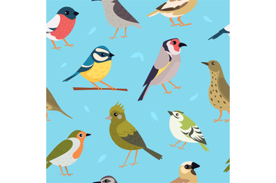 Birds pattern. Pigeons sparrow flying animals pictures for print desig