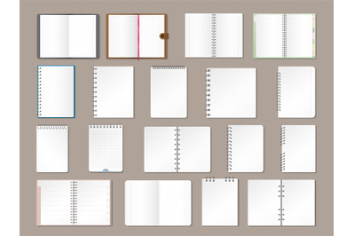 Planers sheets. Notebook papers notepad or copybook recent vector shee