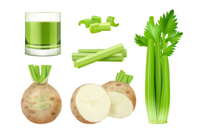 Green celery. Sliced pieces of vegan food green healthy smoothie decen