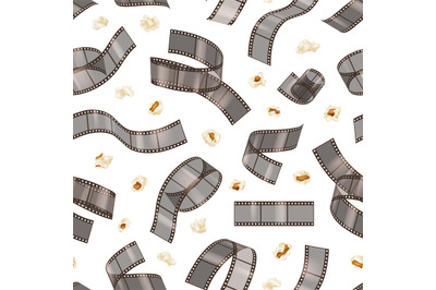 Film tape pattern. Movie production items cinema stripped tape decent