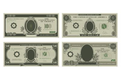 Money template. Ornate symbols for dollars design recent vector fonts