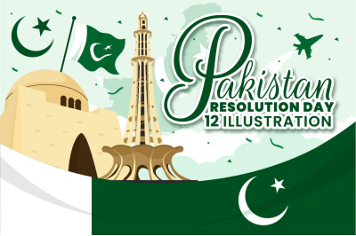 12 Pakistan Resolution Day Illustration