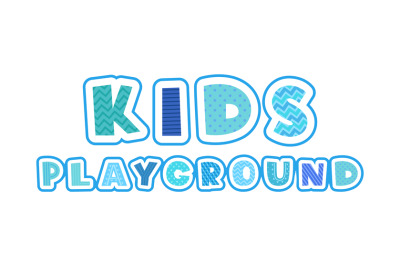 Kids playground. creative text letters for game playground. vector let