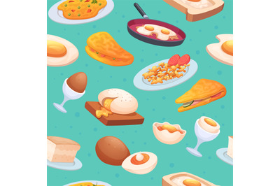 Pattern eggs. Seamless cartoon background with colored pictures of egg