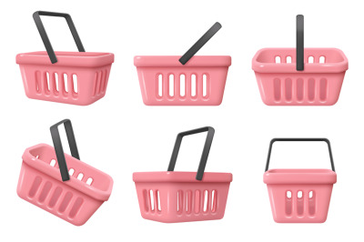 Store basket. Supermarket shopping items cart for products decent vect