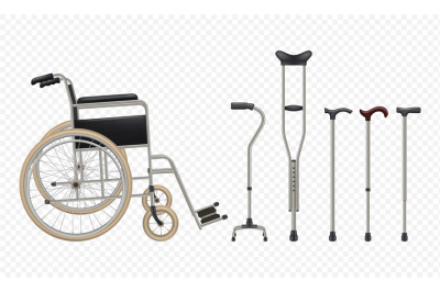 Wheelchair realistic. Supplies gadgets for disabled people injury pati