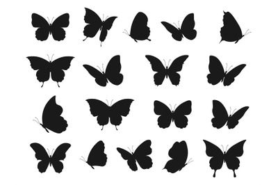 Butterfly tattoo silhouettes. Butterflies silhouette shapes&2C; black dec