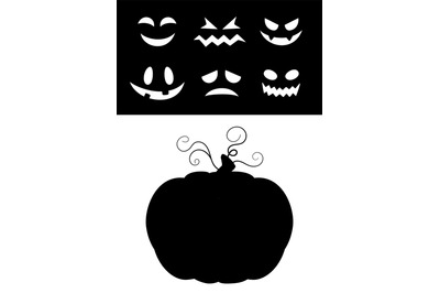 Halloween pumpkin faces. October fest character face generator, pumpki