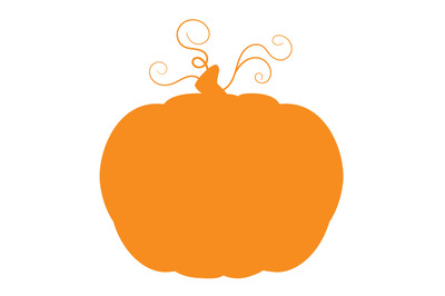 Thanksgiving pumpkin silhouette illustration. Orange closeup squash de