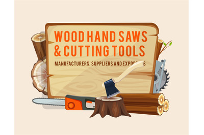 Wood industry. concept background with tools for crafted products. saw