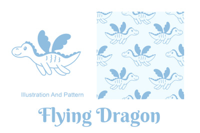 Flying Dragon Illustration And Pattern