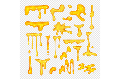 Honey splashes. Liquid healthy yellow dripping food recent vector hone