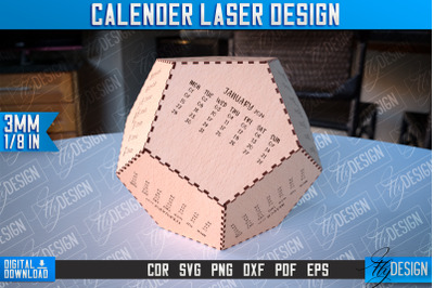 Calendar 2024 Laser Cut Design | Wooden Calendar | CNC File